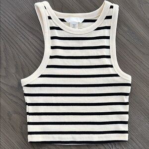 H&M Black and White Striped Tank Top